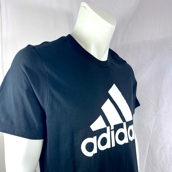 ADIDAS T-SHIRT, BLACK EXTRA LARGE SUZE, THREE STRIP STYLE, WHITE STRIPS - Picture 2 of 14